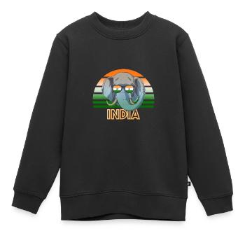 Indien - Kinder Premium Organic Sweatshirt - Schwarz - Vorne - AI Model Kid Female (0cm)