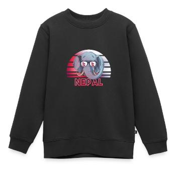 Nepal - Kinder Premium Organic Sweatshirt - Schwarz - Vorne - AI Model Kid Female (0cm)