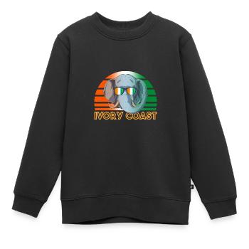 Côte d’Ivoire - Sweat Premium enfant bio - noir - Devant - AI Model Kid Female (0cm)