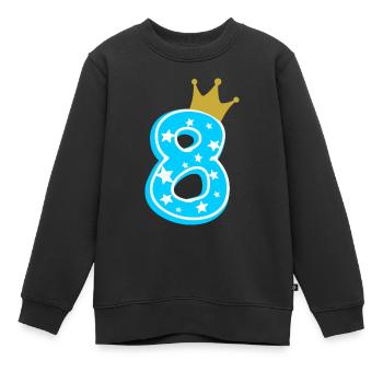 8 Krone 8. Geburtstag 8 Jahre - Kinder Premium Organic Sweatshirt - Schwarz - Vorne - AI Model Kid Female (0cm)