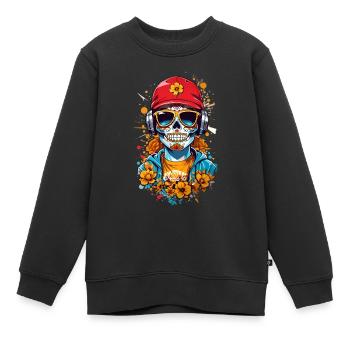 Crâne de sucre - Sweat Premium enfant bio - noir - Devant - AI Model Kid Female (0cm)