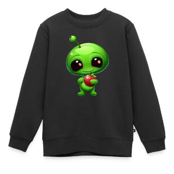 Green Alien Apple: fusion inattendue - Sweat Premium enfant bio - noir - Devant - AI Model Kid Female (0cm)