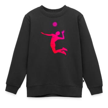 Volleyballspieler Volleyballspielen Volley - Kinder Premium Organic Sweatshirt - Schwarz - Vorne - AI Model Kid Female (0cm)