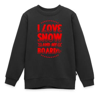I love Snowboarding - Kinder Premium Organic Sweatshirt - Schwarz - Vorne - AI Model Kid Female (0cm)