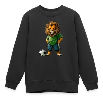 Löwen Fussball - Kinder Premium Organic Sweatshirt - Schwarz - Vorne - AI Model Kid Female (0cm)
