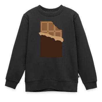Eine Tafel Schokolade - Kinder Premium Organic Sweatshirt - Schwarz - Vorne - AI Model Kid Female (0cm)