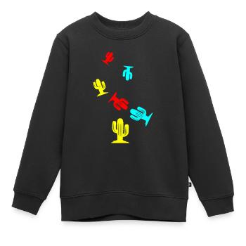Symbole de cactus - Sweat Premium enfant bio - noir - Devant - AI Model Kid Female (0cm)