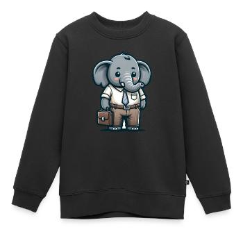 Cute Elephant Teacher - Kinder Premium Organic Sweatshirt - Schwarz - Vorne - AI Model Kid Female (0cm)
