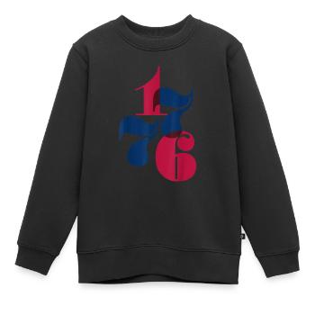 Retro 1776 4. Juli Unabhängigkeitstag Patriotisch - Kinder Premium Organic Sweatshirt - Schwarz - Vorne - AI Model Kid Female (0cm)