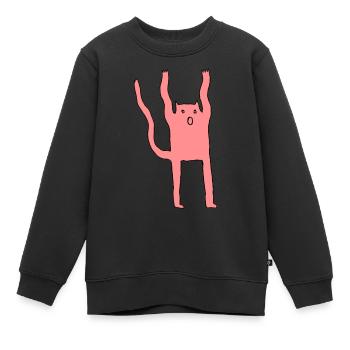 Ailurophobie, Buh-Katz - Kinder Premium Organic Sweatshirt - Schwarz - Vorne - AI Model Kid Female (0cm)