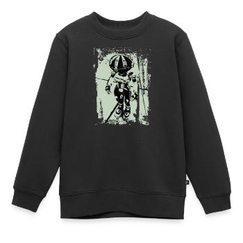 robo metall green - Kinder Premium Organic Sweatshirt - Schwarz - Vorne - AI Model Kid Female (0cm)