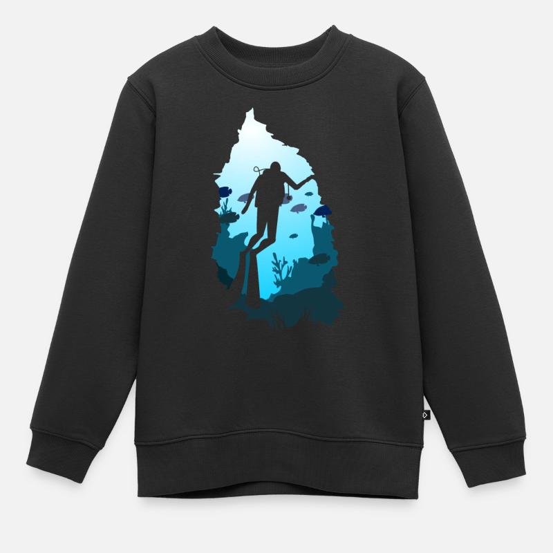 plongee - Sweat Premium enfant bio - noir