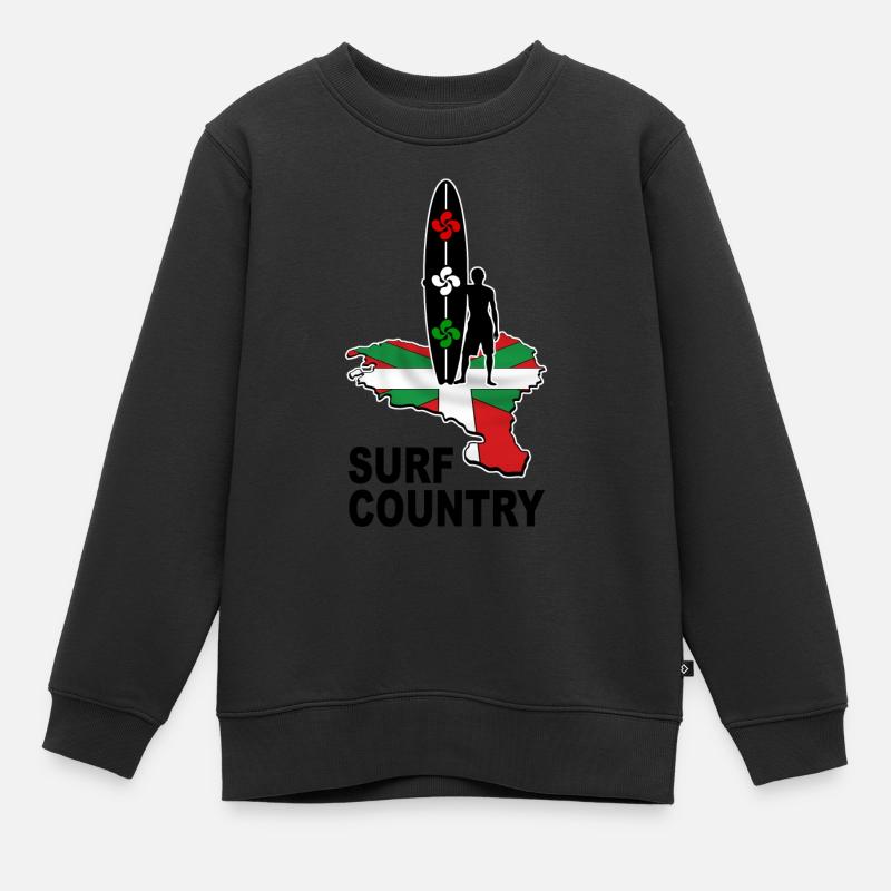 basque surfing country 02 - Sweat Premium enfant bio - noir