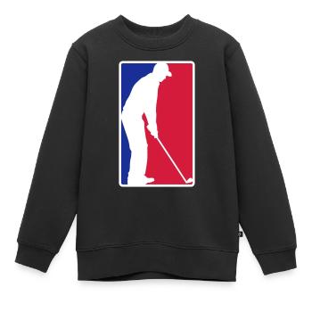 Golf bleu rouge - Sweat Premium enfant bio - noir - Devant - AI Model Kid Female (0cm)