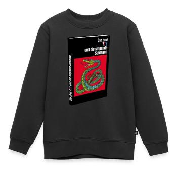 Die Drei ??? Die singende Schlange Buch - Kinder Premium Organic Sweatshirt - Schwarz - Vorne - AI Model Kid Female (0cm)