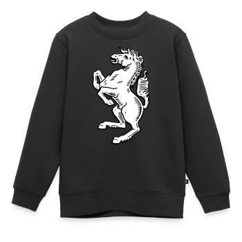 Westfalen Pferd Weiss - Kinder Premium Organic Sweatshirt - Schwarz - Vorne - AI Model Kid Female (0cm)