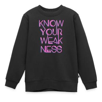 Connaissez votre faiblesse - Sweat Premium enfant bio - noir - Devant - AI Model Kid Female (0cm)