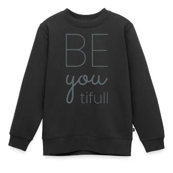 Be|you|tifull grey - Kinder Premium Organic Sweatshirt - Schwarz - Vorne - AI Model Kid Female (0cm)
