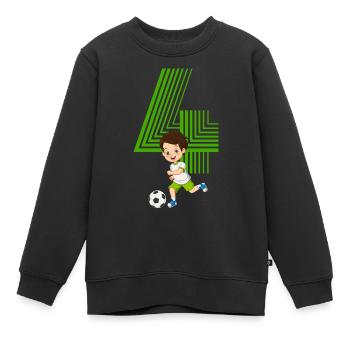 Junge 4 Jahre alt Fussballer 4. Geburtstag - Kinder Premium Organic Sweatshirt - Schwarz - Vorne - AI Model Kid Female (0cm)