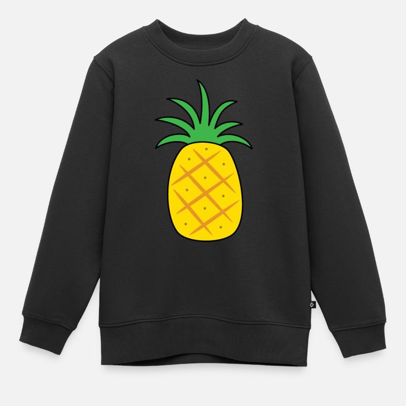 Ananas - Kinder Premium Organic Sweatshirt - Schwarz