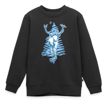 Cerf - Sweat Premium enfant bio - noir - Devant - AI Model Kid Female (0cm)