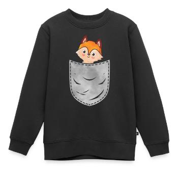 Pocket Fox Animal In Your Pocket Fox - Kinder Premium Organic Sweatshirt - Schwarz - Vorne - AI Model Kid Female (0cm)