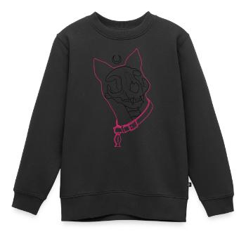 SCHÄDEL KAT!! Individuelles Kollektionsdesign !! - Kinder Premium Organic Sweatshirt - Schwarz - Vorne - AI Model Kid Female (0cm)