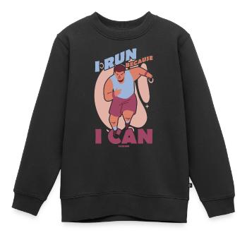 Courir - Sweat Premium enfant bio - noir - Devant - AI Model Kid Female (0cm)