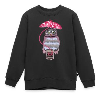 chouette au parapluie - Sweat Premium enfant bio - noir - Devant - AI Model Kid Female (0cm)
