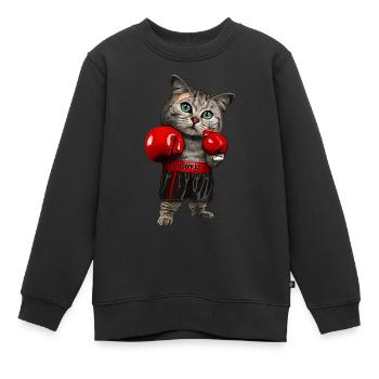 Boîte à chat - Sweat Premium enfant bio - noir - Devant - AI Model Kid Female (0cm)