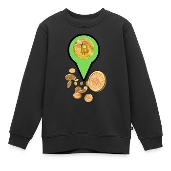 Bitcoin Standort - Kinder Premium Organic Sweatshirt - Schwarz - Vorne - AI Model Kid Female (0cm)