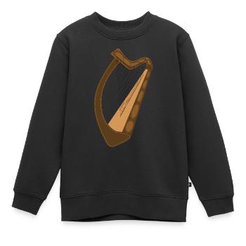 Irische Harfe - Kinder Premium Organic Sweatshirt - Schwarz - Vorne - AI Model Kid Female (0cm)