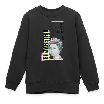 RIP Königin Elizabeth II., God Save the Queen, - Kinder Premium Organic Sweatshirt - Schwarz - Vorne - AI Model Kid Female (0cm)