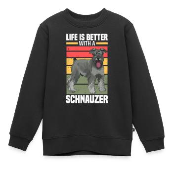 Race de chien Schnauzer - Sweat Premium enfant bio - noir - Devant - AI Model Kid Female (0cm)