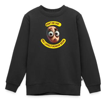 Du lieblicher Human Bean Art Print - Kinder Premium Organic Sweatshirt - Schwarz - Vorne - AI Model Kid Female (0cm)