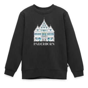 Paderborn, Historisches Rathaus, Deutschland - Kinder Premium Organic Sweatshirt - Schwarz - Vorne - AI Model Kid Female (0cm)