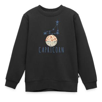 La constellation du Capricorne - Sweat Premium enfant bio - noir - Devant - AI Model Kid Female (0cm)
