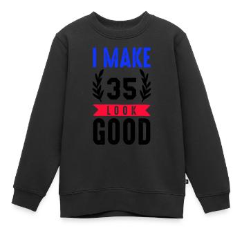 look good 35 - Kinder Premium Organic Sweatshirt - Schwarz - Vorne - AI Model Kid Female (0cm)