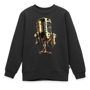 vintage microphone - Kinder Premium Organic Sweatshirt - Schwarz - Vorne - AI Model Kid Female (0cm)