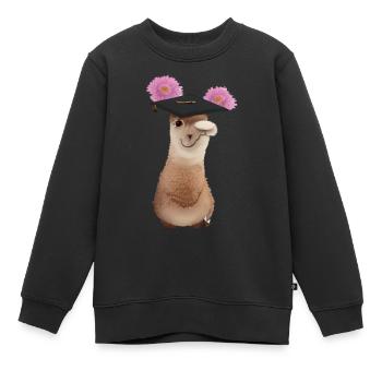 Bachelor Schulabschluss Alpaka Studium Absolvent - Kinder Premium Organic Sweatshirt - Schwarz - Vorne - AI Model Kid Female (0cm)