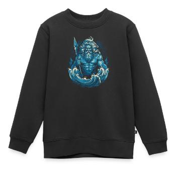 Poseidon - Sweat Premium enfant bio - noir - Devant - AI Model Kid Female (0cm)