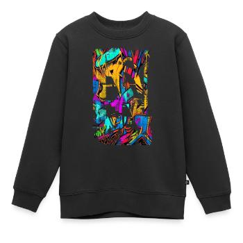 Graffiti-Stil Splash Hip Hop Farben Maler Farbe - Kinder Premium Organic Sweatshirt - Schwarz - Vorne - AI Model Kid Female (0cm)