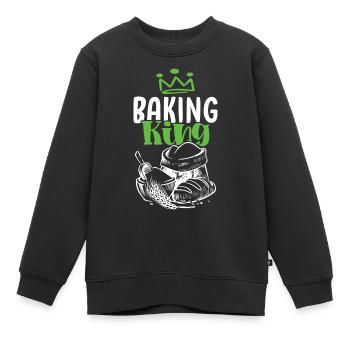 Roi de la cuisson - Sweat Premium enfant bio - noir - Devant - AI Model Kid Female (0cm)