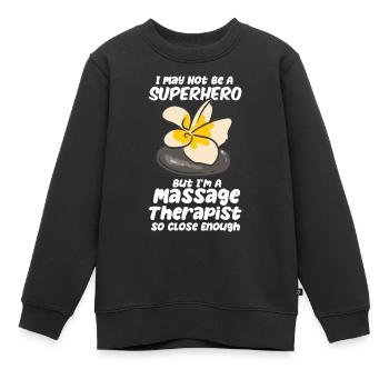 Ich bin zwar kein Superheld, aber ich bin ein Mass - Kinder Premium Organic Sweatshirt - Schwarz - Vorne - AI Model Kid Female (0cm)