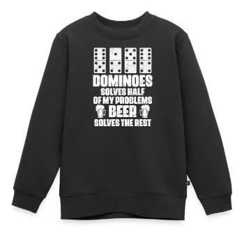 Domino Spiel Design - Kinder Premium Organic Sweatshirt - Schwarz - Vorne - AI Model Kid Female (0cm)