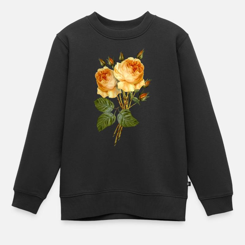 Blumen - Kinder Premium Organic Sweatshirt - Schwarz
