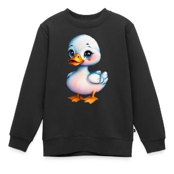 Entchen - Kinder Premium Organic Sweatshirt - Schwarz - Vorne - AI Model Kid Female (0cm)