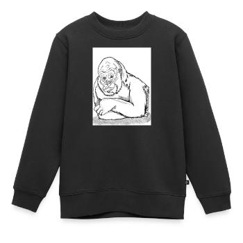 Nachdenklicher Gorilla - Kinder Premium Organic Sweatshirt - Schwarz - Vorne - AI Model Kid Female (0cm)