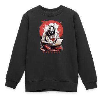 Anonymous Hacker - Kinder Premium Organic Sweatshirt - Schwarz - Vorne - AI Model Kid Female (0cm)