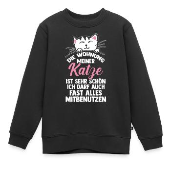 Katze Miezekatze Katzenliebhaber Katzenbesitzer Ka - Kinder Premium Organic Sweatshirt - Schwarz - Vorne - AI Model Kid Female (0cm)